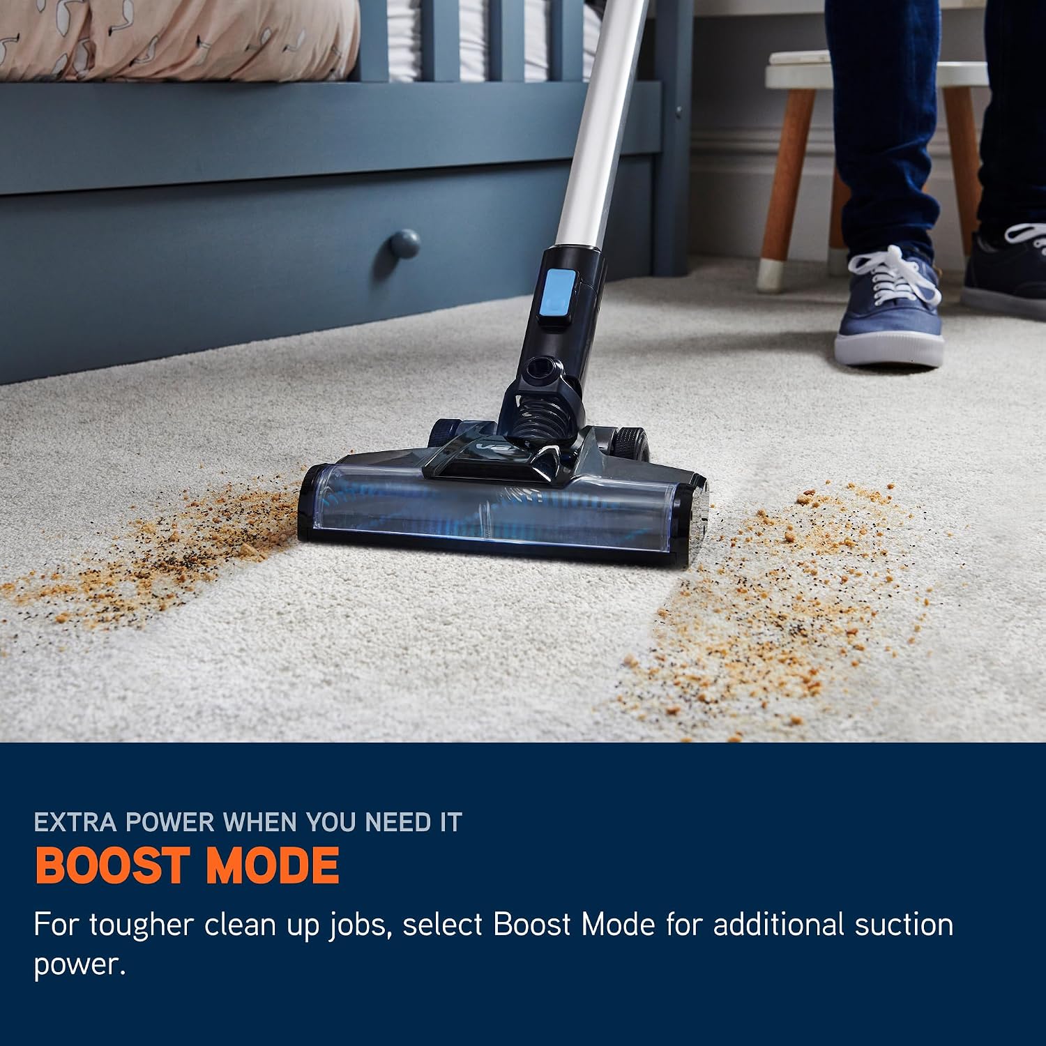 Cordless Stick Vacuum Cleaner 3.1kg 40 Minute Runtime Boost Mode Blue